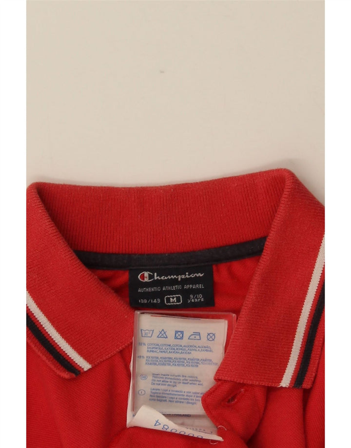 CHAMPION drenge poloshirt 9-10 år Medium rød bomuld