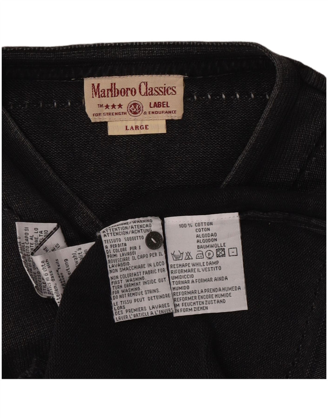 Marlboro Classics Dame Cardigan Sweater UK 14 Stor Grå Bomuld