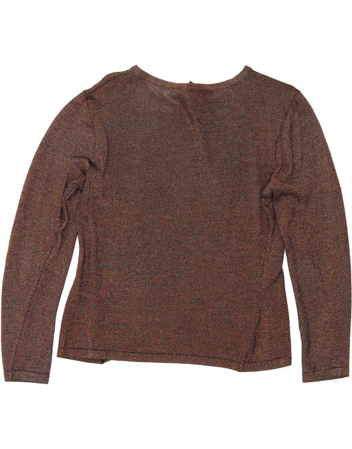 LAUREL Womens Top Long Sleeve IT 38 XS Brown Rayon Vintage Laurel and Second-Hand Laurel from Messina Hembry 
