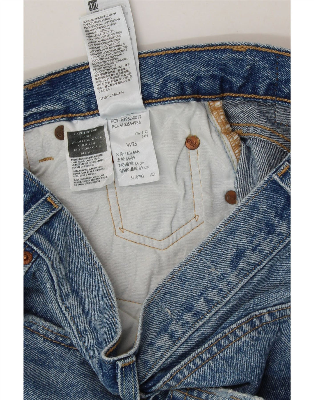 LEVI'S Womens 501 Denim Shorts W25 XS  Blue Patchwork Cotton Vintage Levi's and Second-Hand Levi's from Messina Hembry 