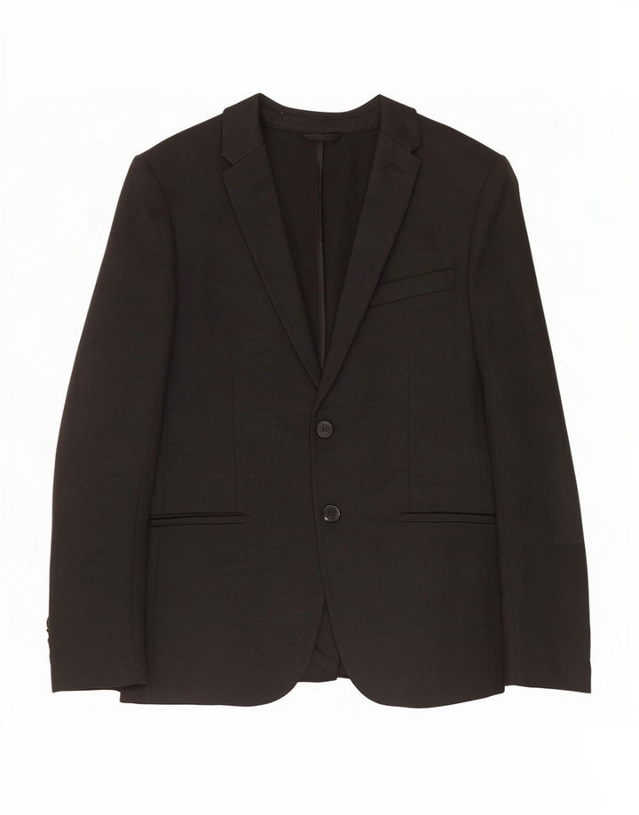 Zara Herre 2-knaps blazerjakke UK 38 Medium Sort Polyester