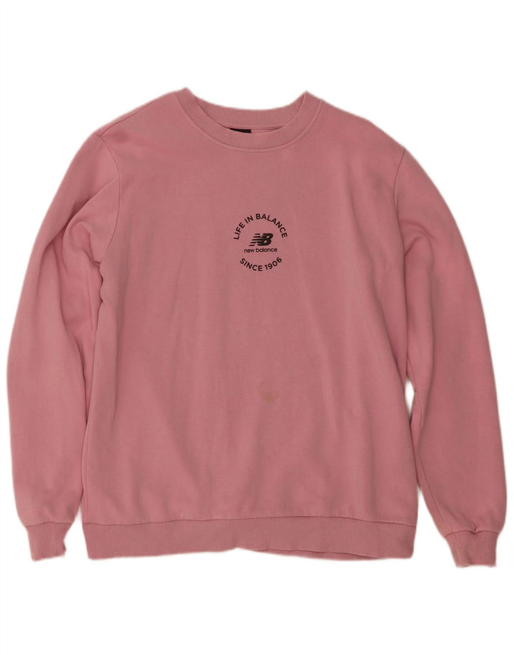 New Balance Herre grafisk sweatshirt Jumper Medium Pink