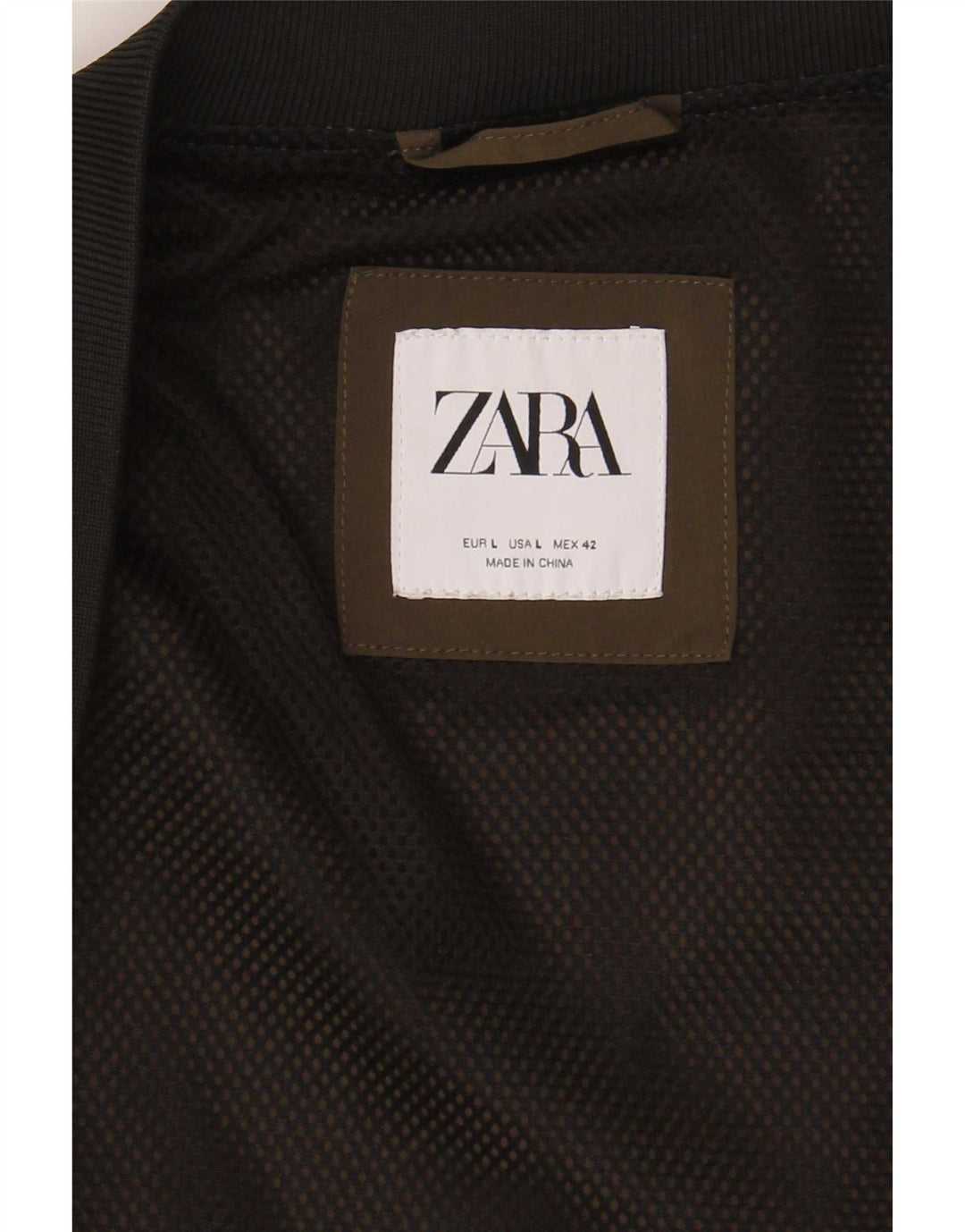 Zara Herre Bomber Jacket UK 40 Large Khaki