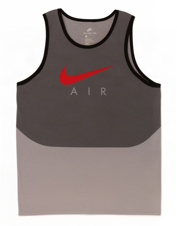Nike Herre Athletic Cut Grafisk Vest Top Medium Grey Colourblock Polyester