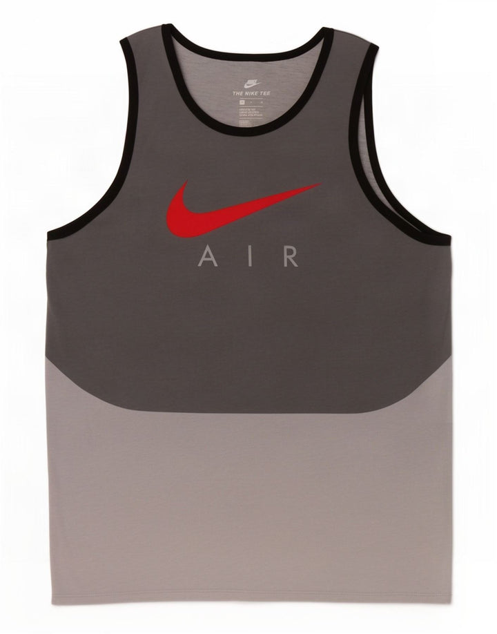 Nike Herre Athletic Cut Grafisk Vest Top Medium Grey Colourblock Polyester