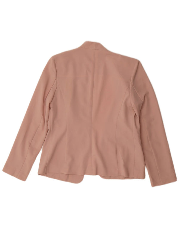 Marks & Spencer Womens Open Blazer Jacket UK 12 Medium Pink Polyester