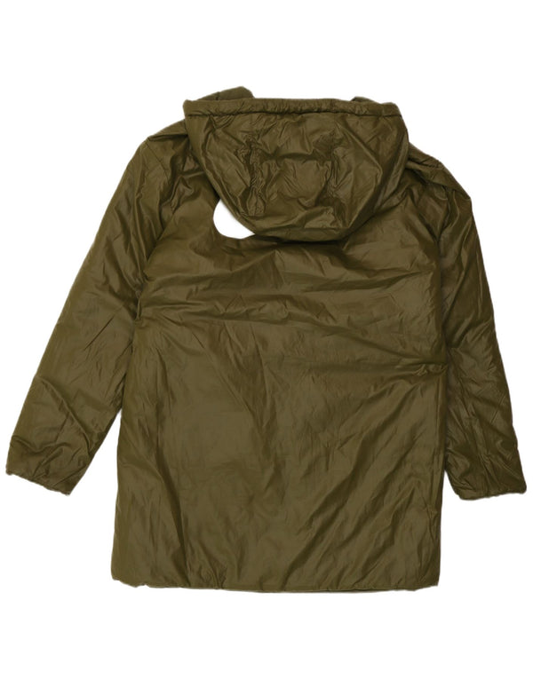 Nike Dame grafisk vendbar polstret frakke UK 14 Medium Khaki Polyester