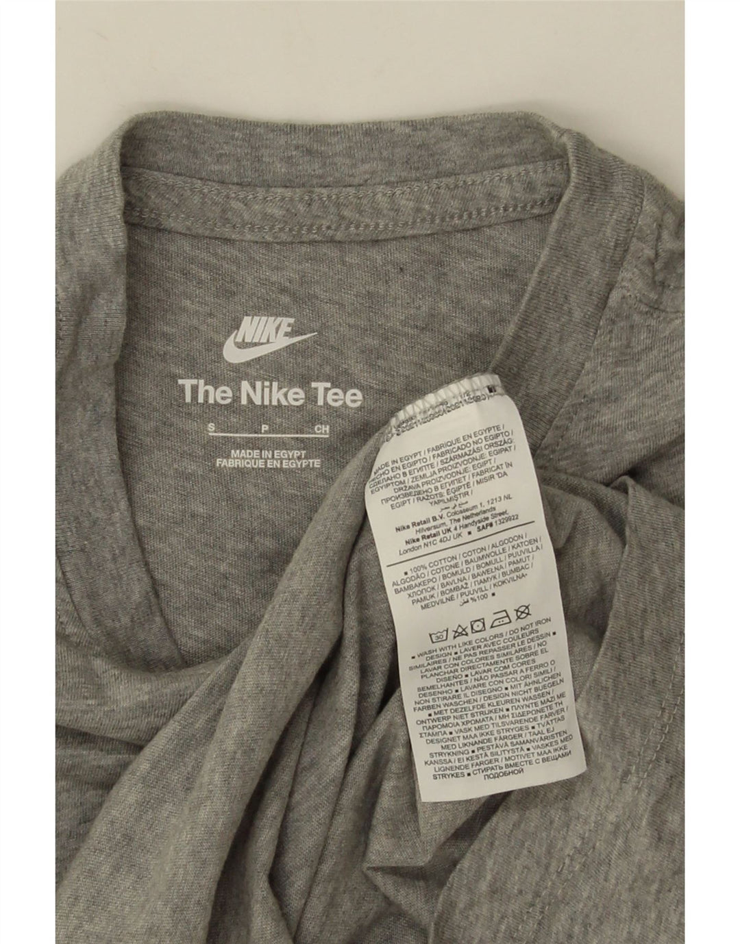Nike T-shirt top til mænd, lille grå flækket bomuld