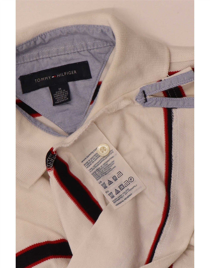Tommy Hilfiger Herre poloshirt Medium hvid stribet bomuld
