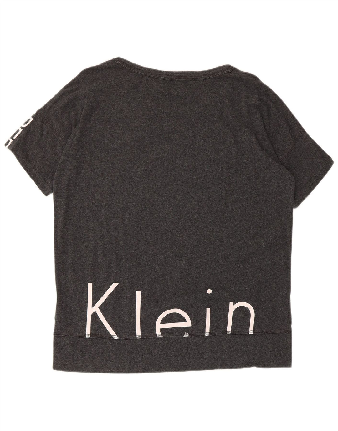 Calvin Klein Dame Performance Graphic T-Shirt Top UK 14 Medium Grey