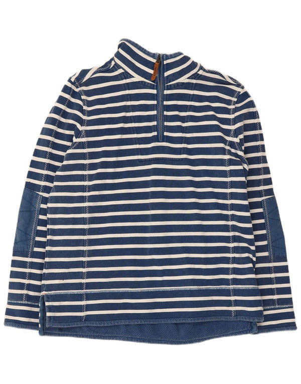 Fat Face Herre Airlie Zip Neck Sweatshirt Jumper Stor Marineblå Stribet