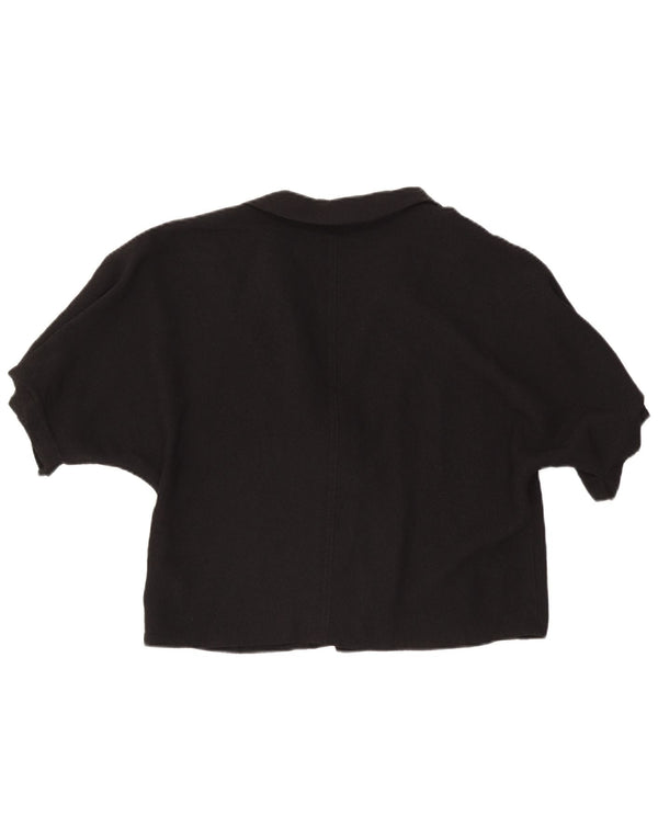Zara Dame Kortærmet Bolero Jacket UK 16 Stor Sort Viscose