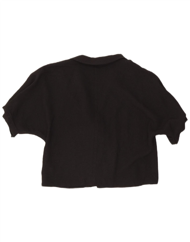 Zara Dame Kortærmet Bolero Jacket UK 16 Stor Sort Viscose