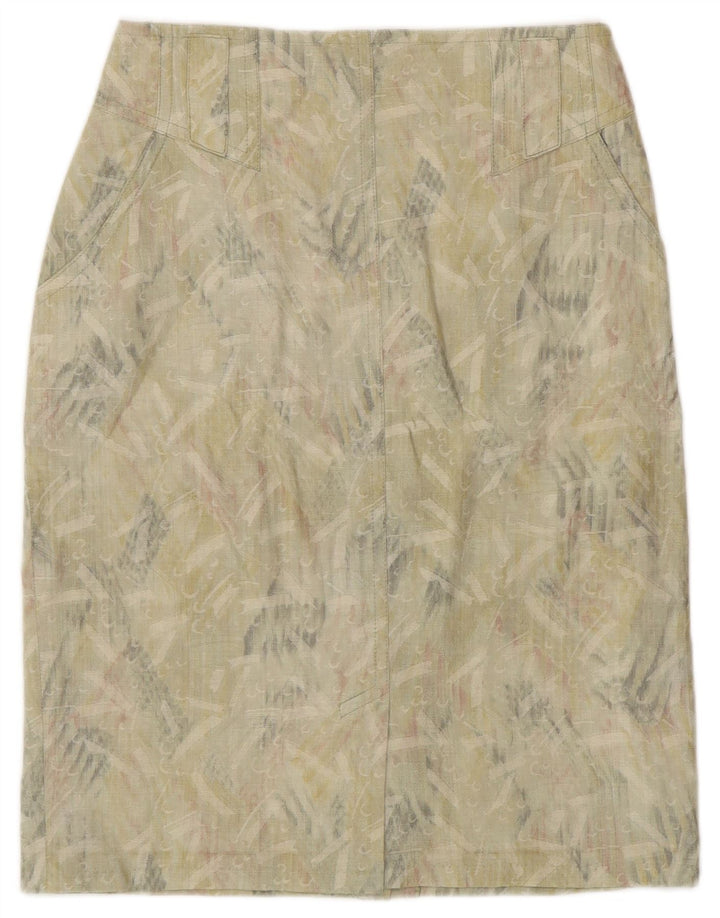 VINTAGE Womens Abstract Pattern Pencil Skirt W28 Medium Green