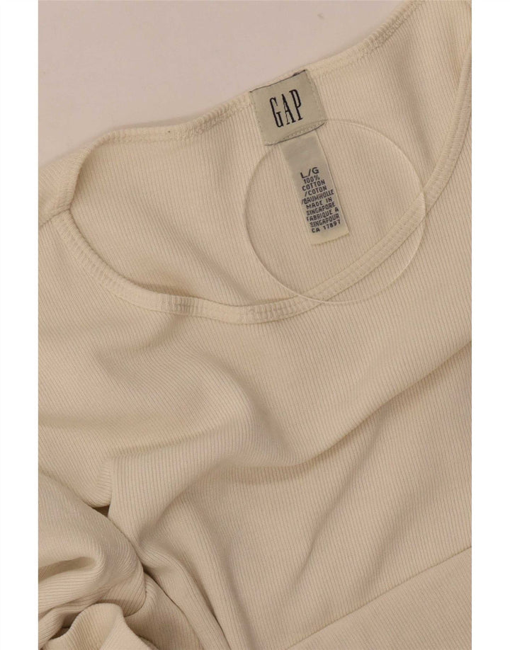 Gap Dame Top Langærmet UK 14 Large Off White Bomuld