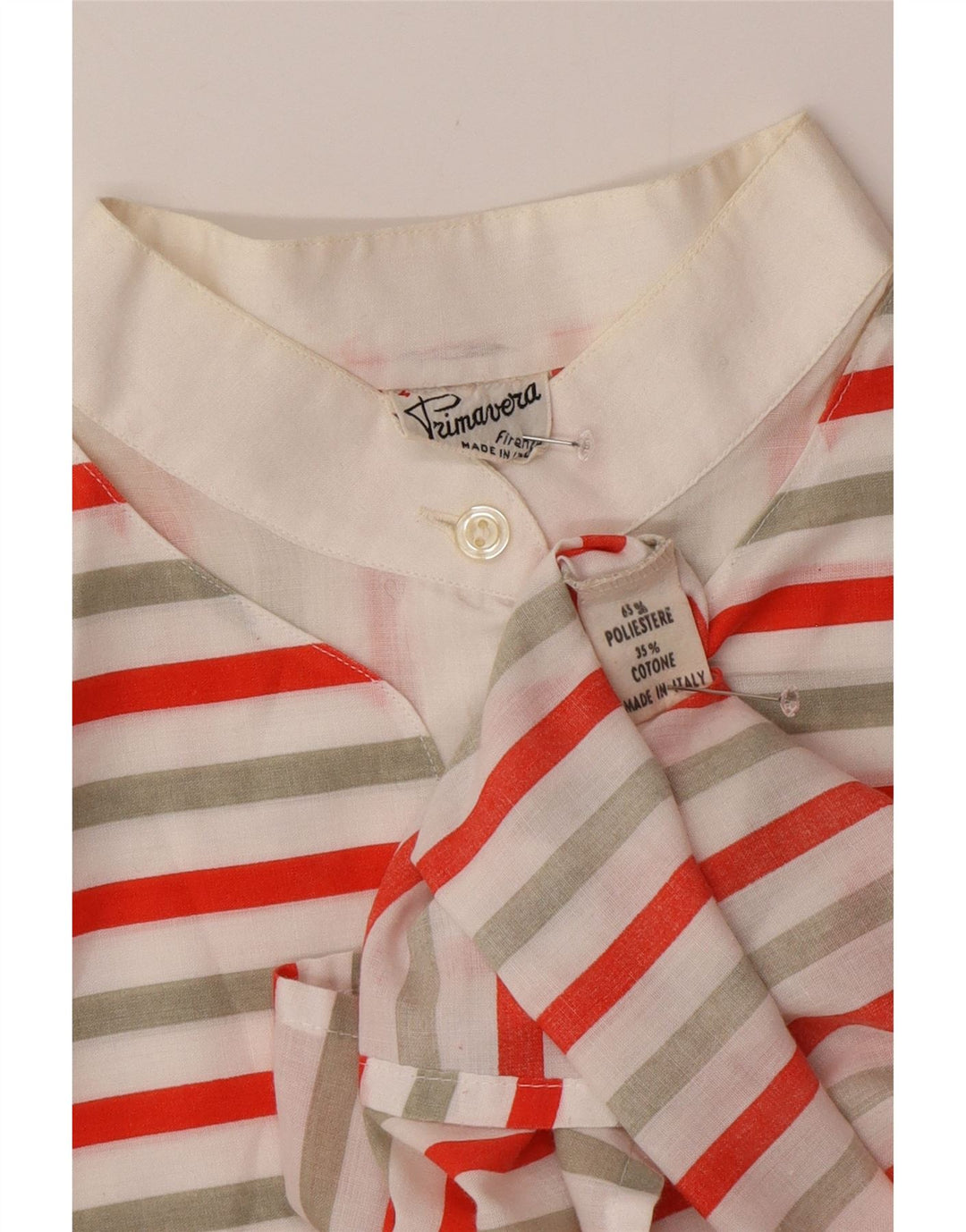 VINTAGE Dame Pullover Shirt UK 16 Stor flerfarvet stribet polyester