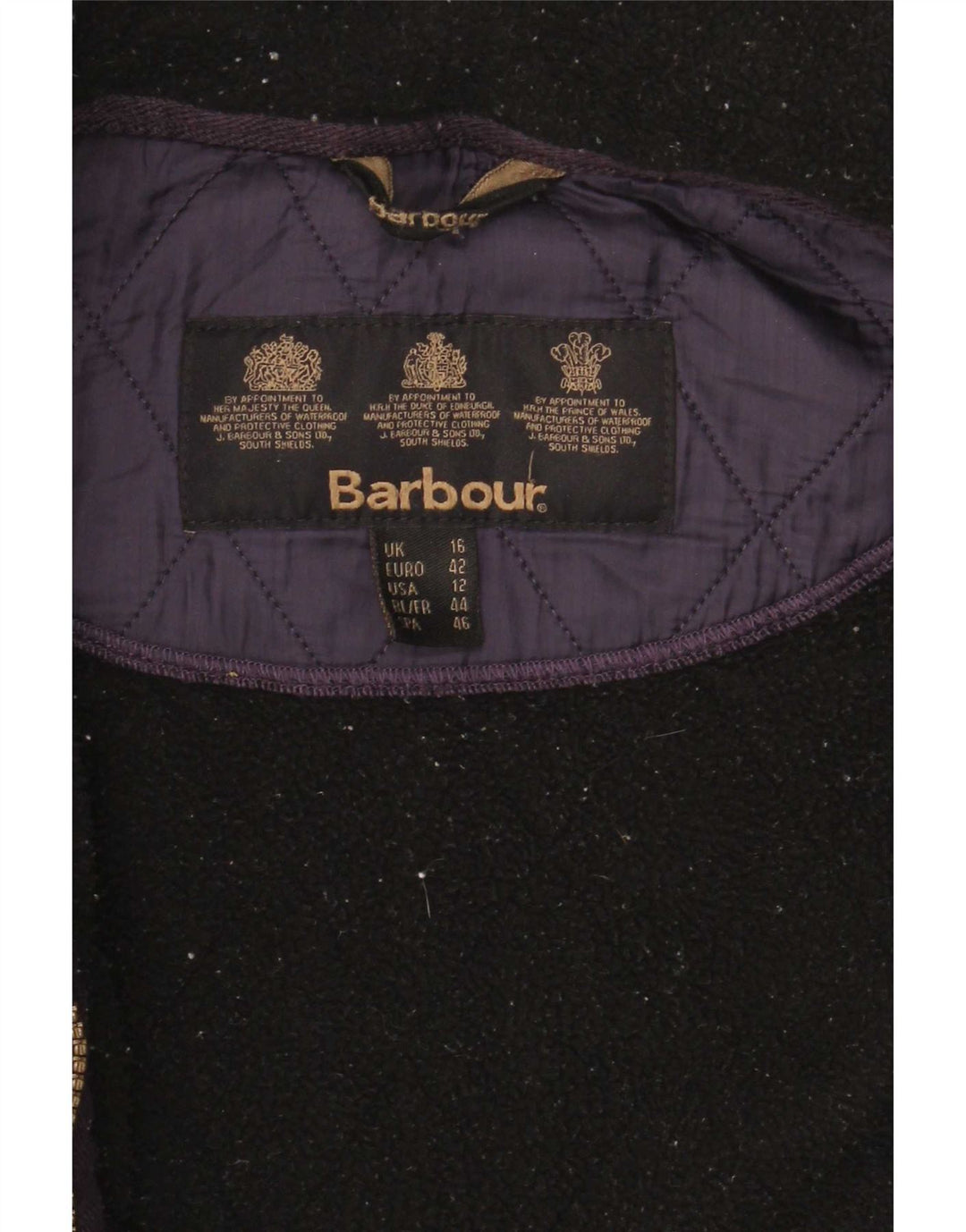 Barbour Quiltet jakke til kvinder UK 16 Large Navy Blue