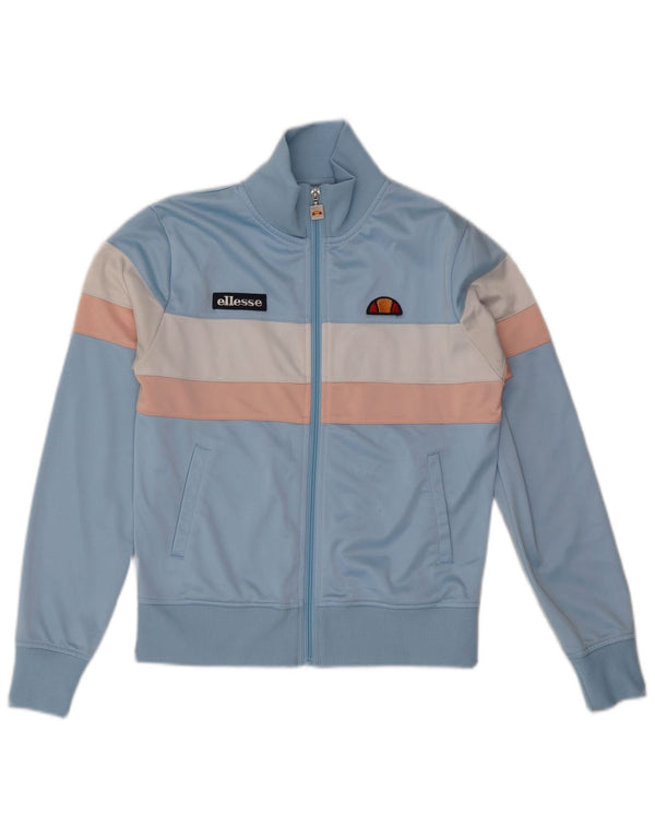 ELLESSE Træningsdragt topjakke til kvinder UK 10 Small Blue Colourblock Polyester