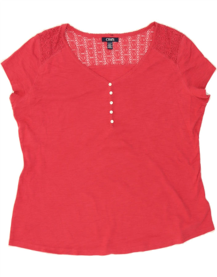 CHAPS Womens T-Shirt Top UK 20 2XL Pink Cotton Vintage Chaps and Second-Hand Chaps from Messina Hembry 