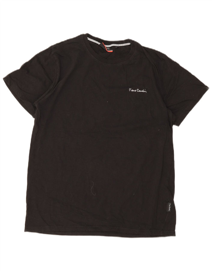 Pierre Cardin Herre T-Shirt Top Medium Sort Bomuld
