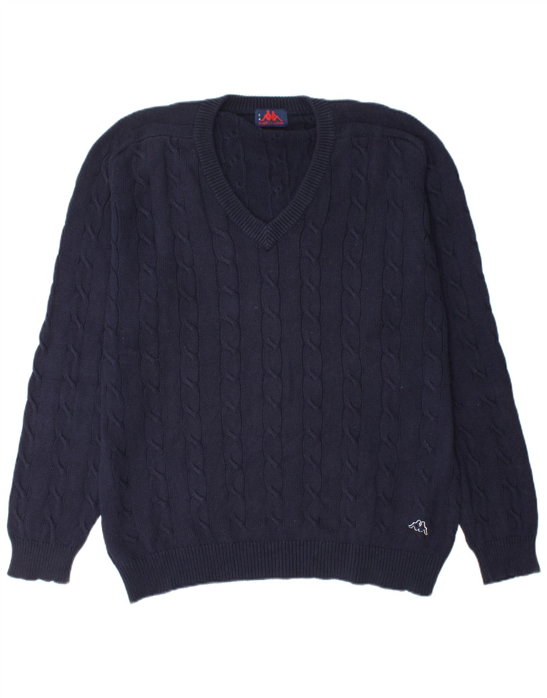 KAPPA Herre V-hals sweater XL marineblå bomuld