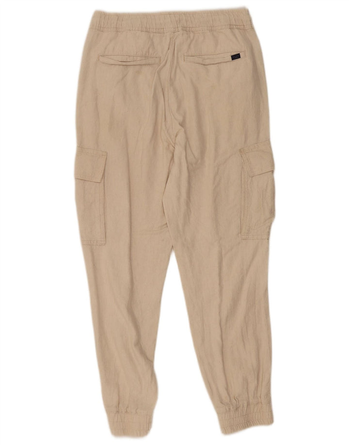 Zara Womens Crop Joggers Cargo Bukser Small W30 L25 Off White