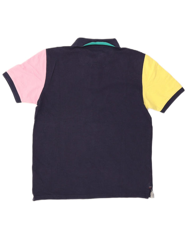 Joules Poloshirt med klassisk pasform til mænd Medium Marineblå Colourblock Bomuld