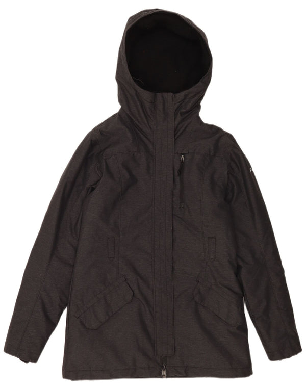 Columbia Dame Hætte Oversized Windbreaker Jacket UK 6 XS Grå Nylon