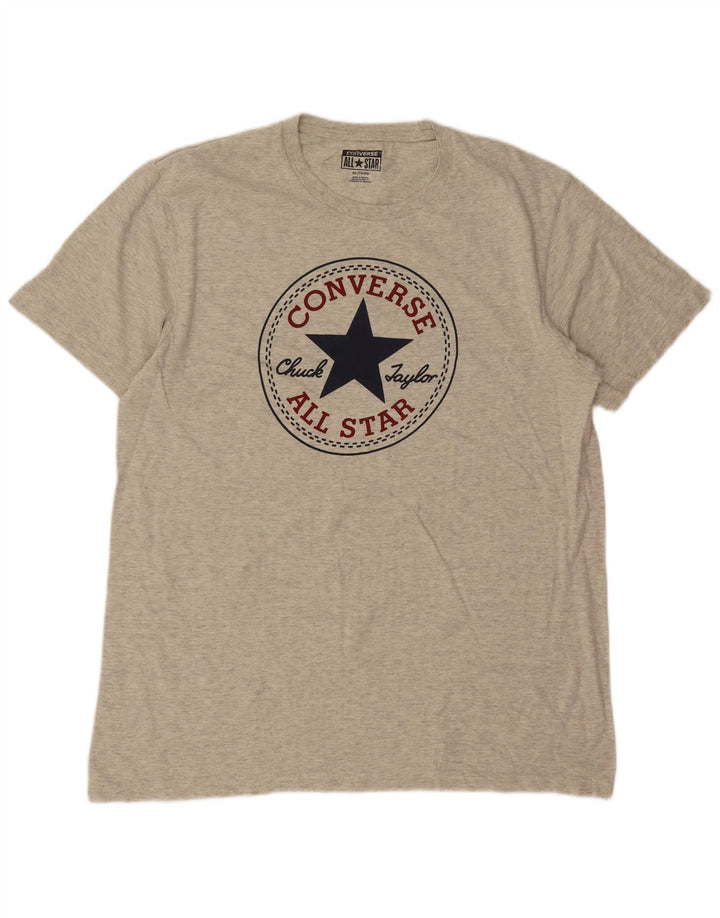 Converse Grafisk T-shirt top til mænd XL Grå Flecked