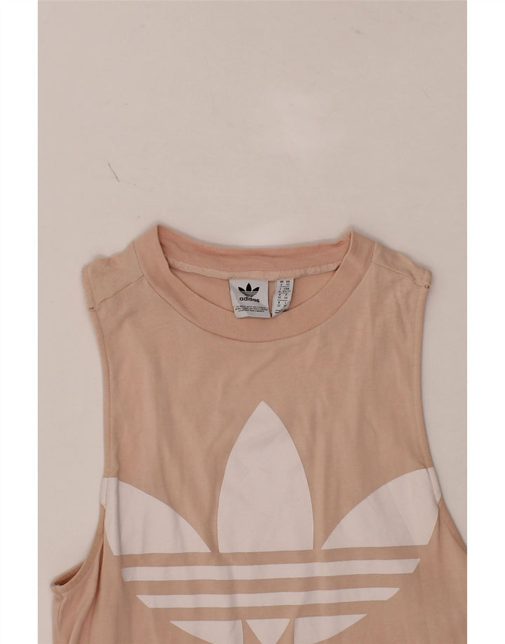 ADIDAS Womens Graphic Vest Top UK 6 XS Pink Vintage Adidas and Second-Hand Adidas from Messina Hembry 