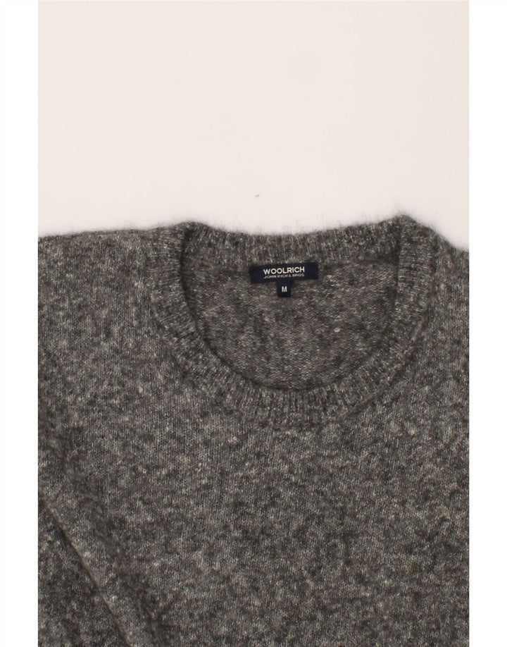WOOLRICH Womens Crew Neck Jumper Sweater UK 14 Medium Grey Flecked Vintage Woolrich and Second-Hand Woolrich from Messina Hembry 