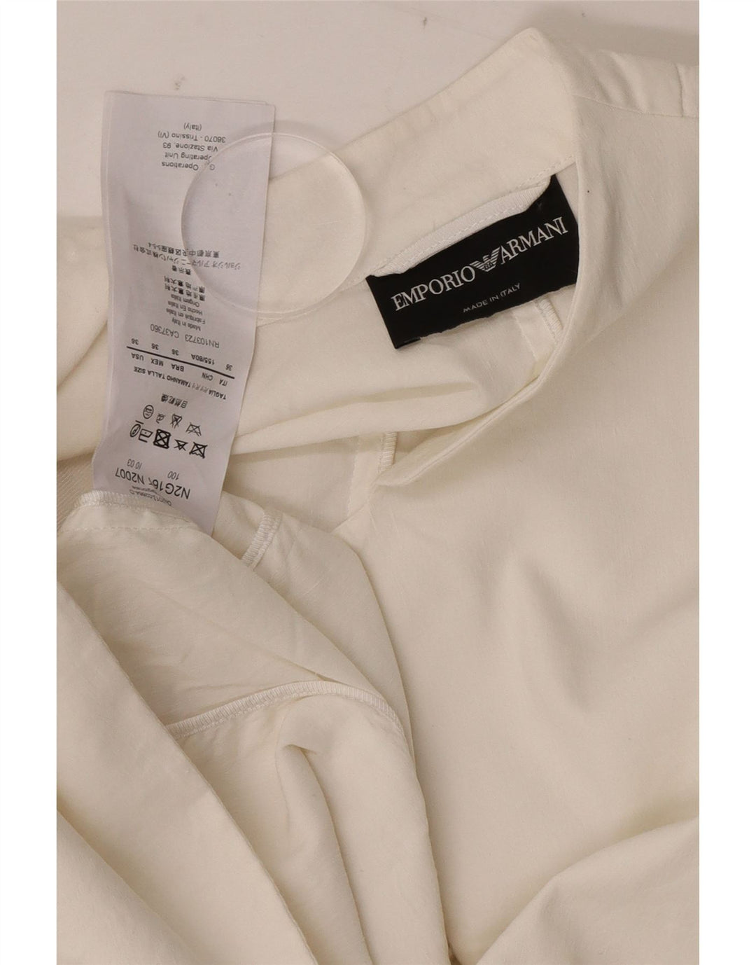 Emporio Armani Dame 1 knap 3/4 ærmet blazerjakke IT 36 XS Hvid