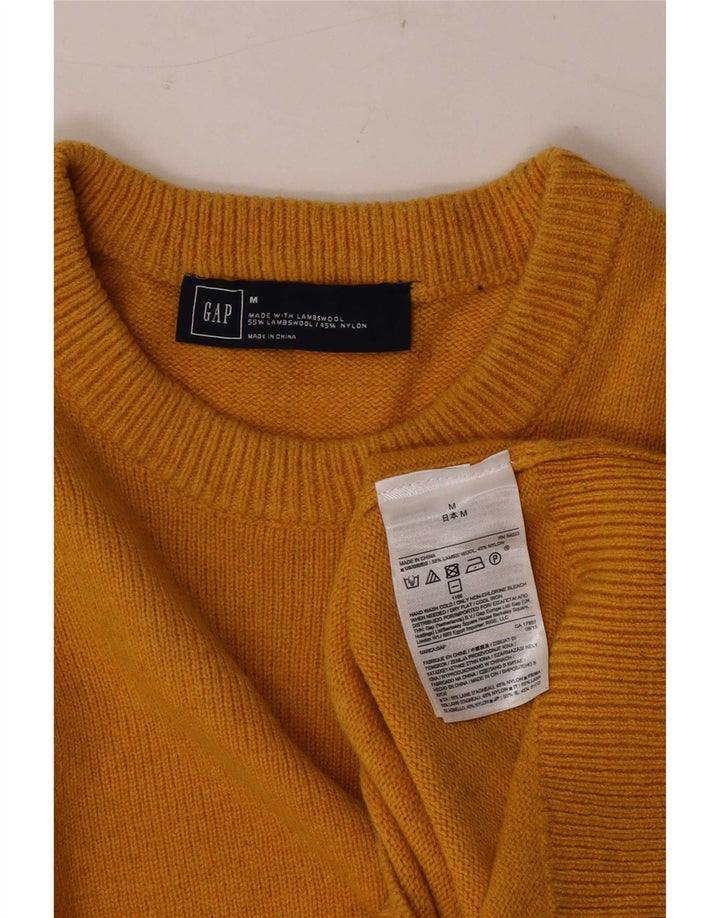 Gap Herre Crew Neck Jumper Sweater Medium Gul lammeuld
