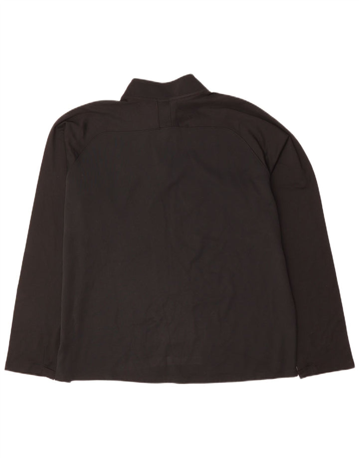 Nike Herre Dri Fit Pullover med lynlås-hals træningsdragt Top 2XL sort polyester