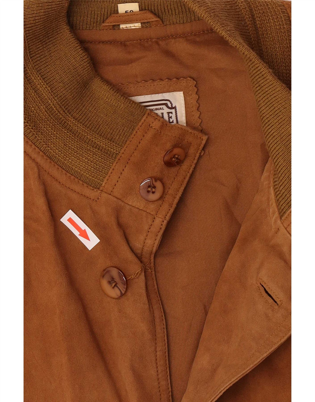 Vintage herre bomber ruskindsjakke IT 50 Stor brun læder retro