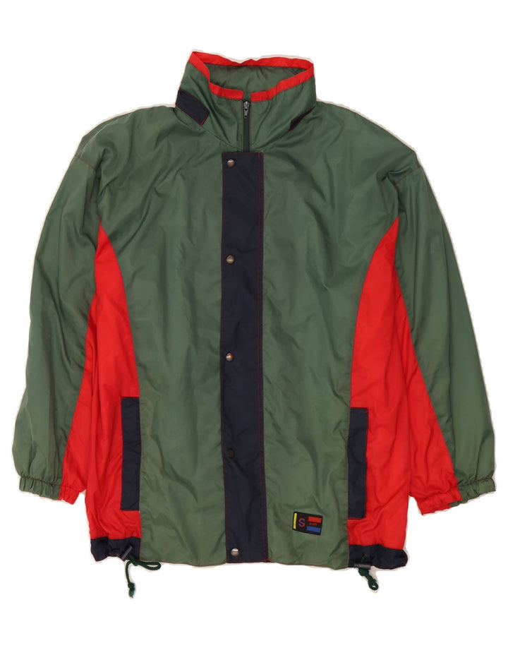MARCEL CLAIR Mens Loose Fit Rain Jacket UK 36 Small Green Colourblock Vintage Marcel Clair and Second-Hand Marcel Clair from Messina Hembry 