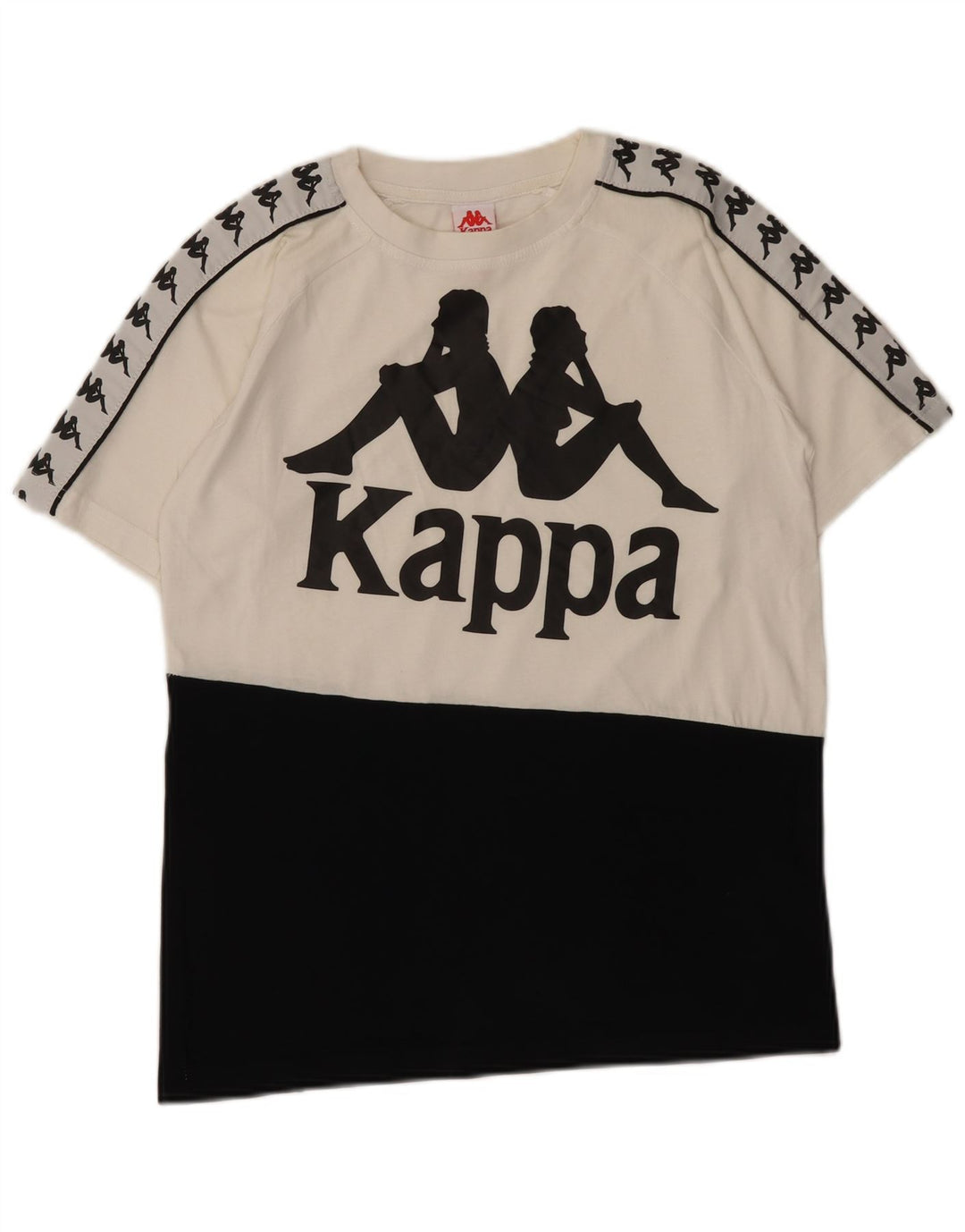 Kappa Herre grafisk T-shirt Top Lille hvid Colourblock Bomuld
