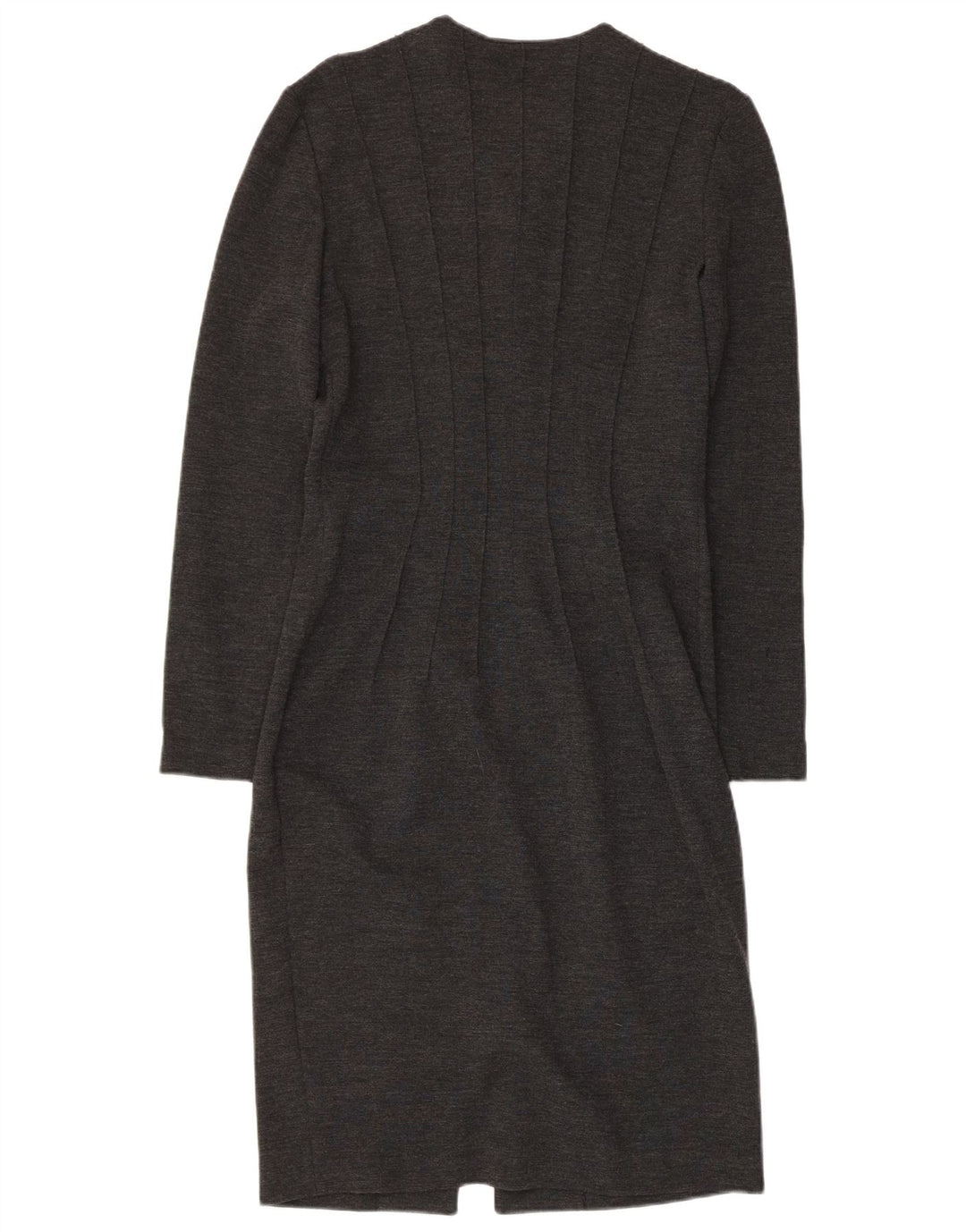 GAI MATTIOLO Dame Langærmet Bodycon Kjole UK 16 Large Grey Virgin Wool