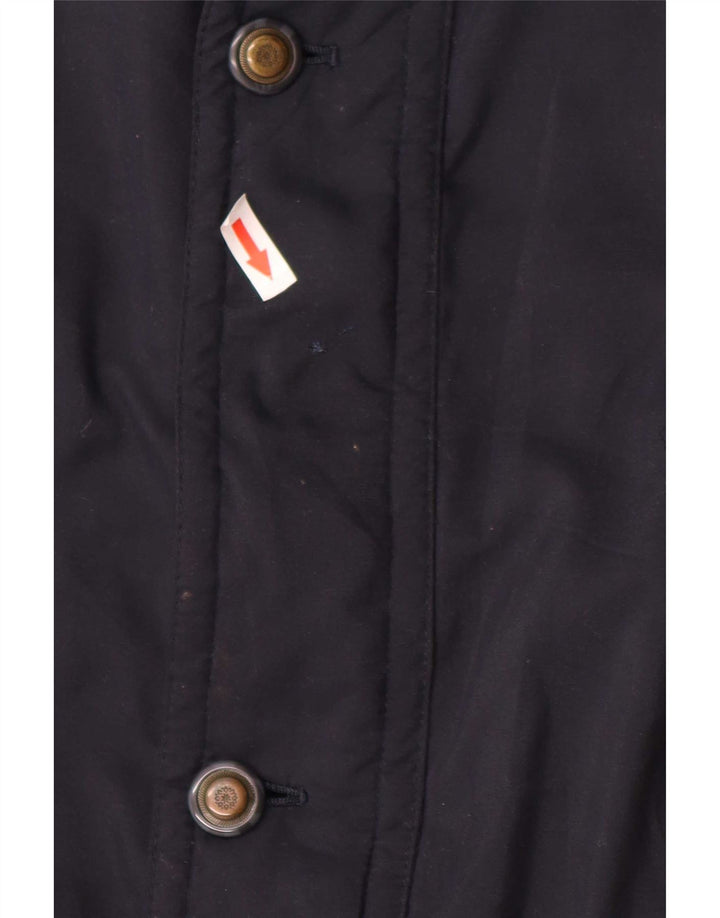 Vintage Herre Windbreaker Coat UK 38 Medium Navy Blue Colourblock Polyester