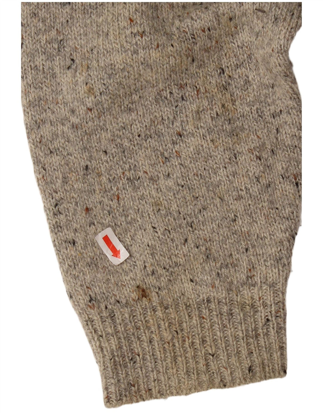 Superdry Sweater med rund hals til mænd 3XL Grå Flecked Uld