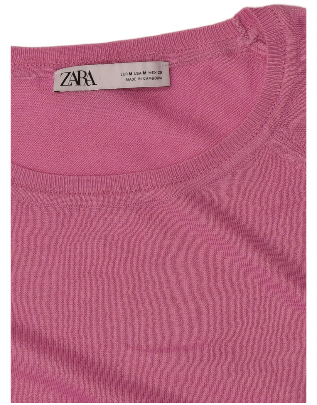 Zara Dame Boat Neck Jumper Sweater UK 14 Medium Pink