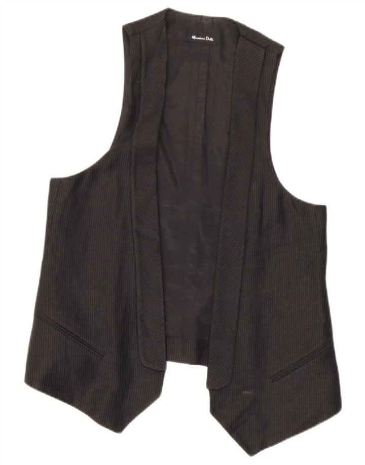 Massimo Dutti Dame ÅBEN vest EU 38 Medium Sort Bomuld
