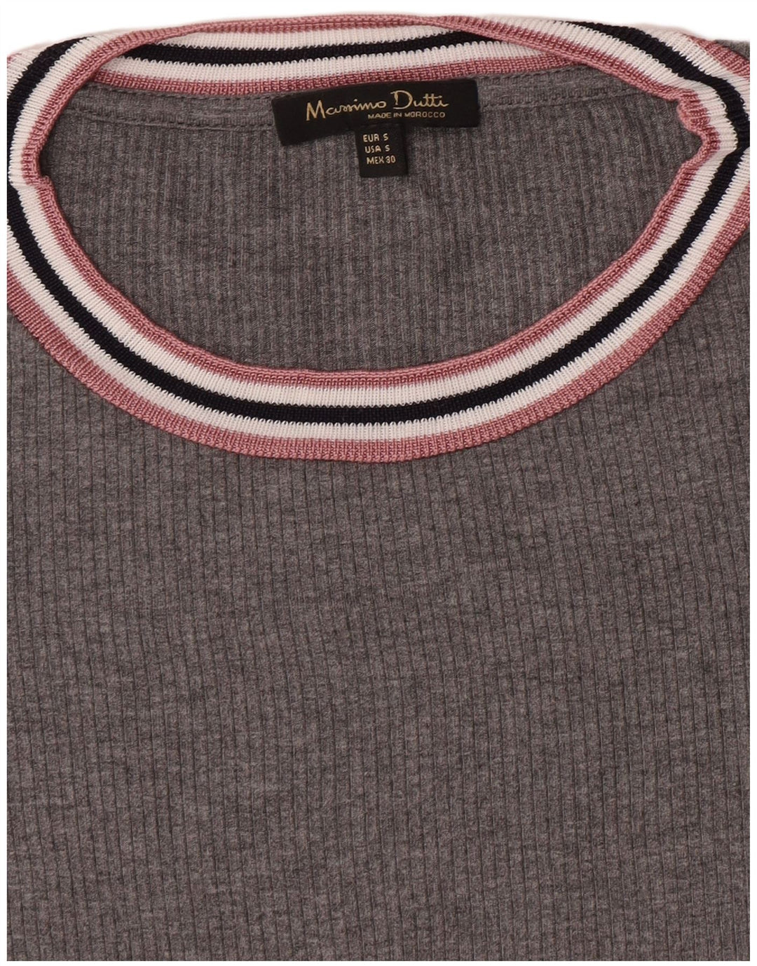 Massimo Dutti Dame T-Shirt Top UK 10 Lille Grå