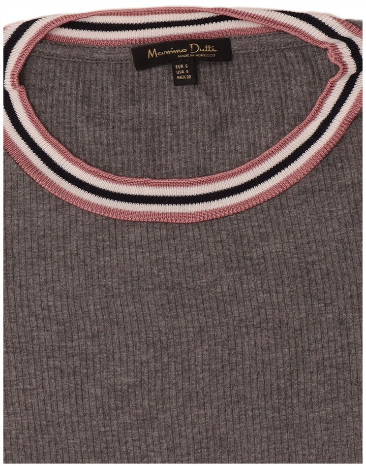 Massimo Dutti Dame T-Shirt Top UK 10 Lille Grå