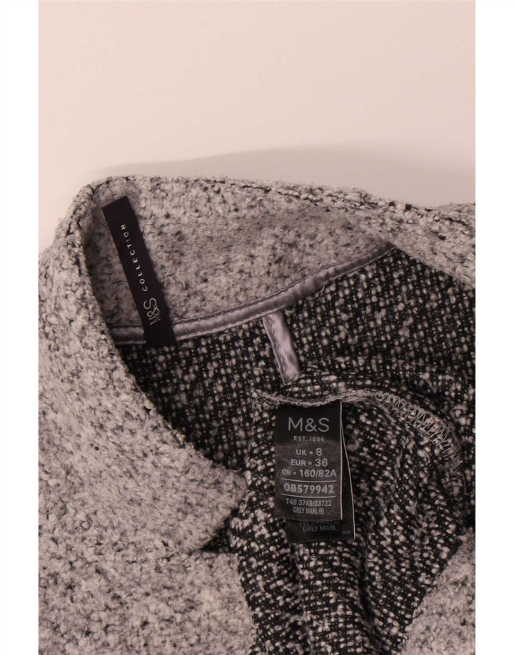 Marks & Spencer Dameoverfrakke UK 8 Small Grå Flecked Polyester