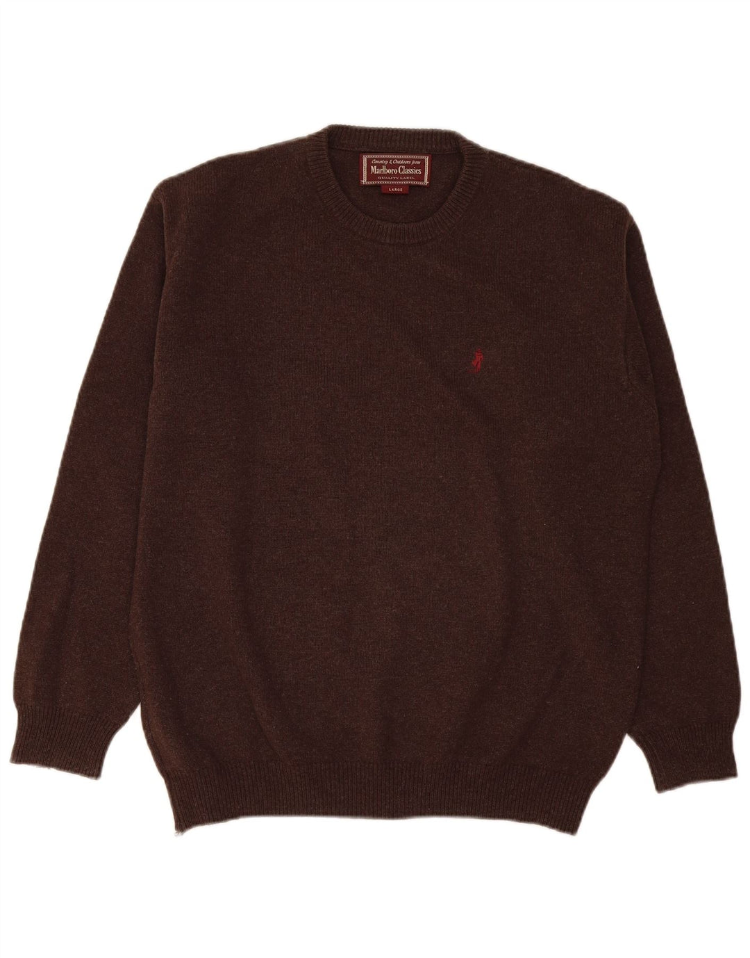 Marlboro Classics Herre Crew Neck Jumper Sweater Stor Brun Uld