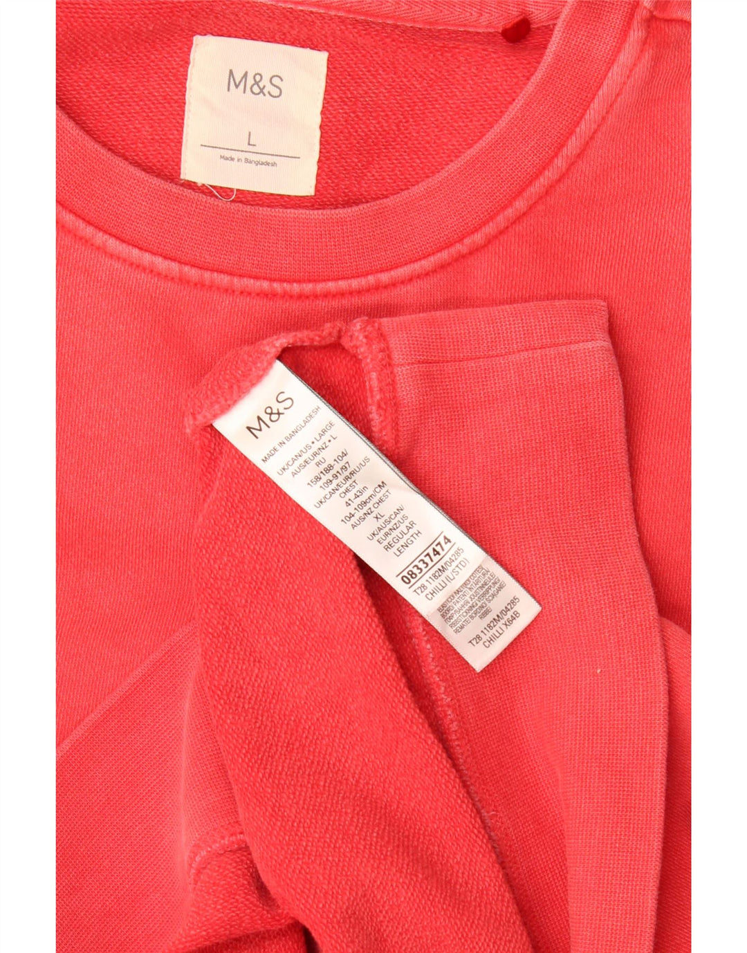 Marks & Spencer Herre Sweatshirt Jumper Stor Rød Bomuld