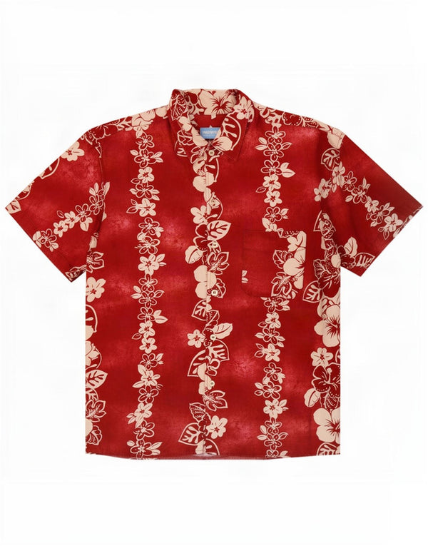 Franco Ferro Mens Short Sleeve Shirt Large Red Floral