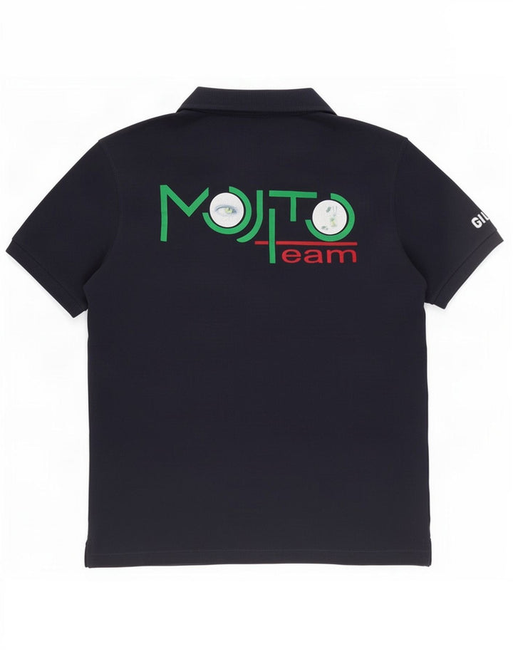 Slam Grafisk poloshirt til mænd Medium Marineblå Polyamid