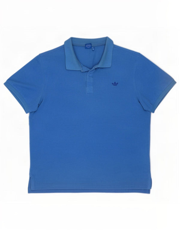 Adidas Polo Shirt til mænd, stor blå bomuld